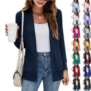 Imily Bela Women's Long-Sleeve Open-Front Knit Cardigan with Pockets