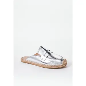 JUST FAB Women Slip On Flat Mule Espadrille-Inspired Summer Flats for Women