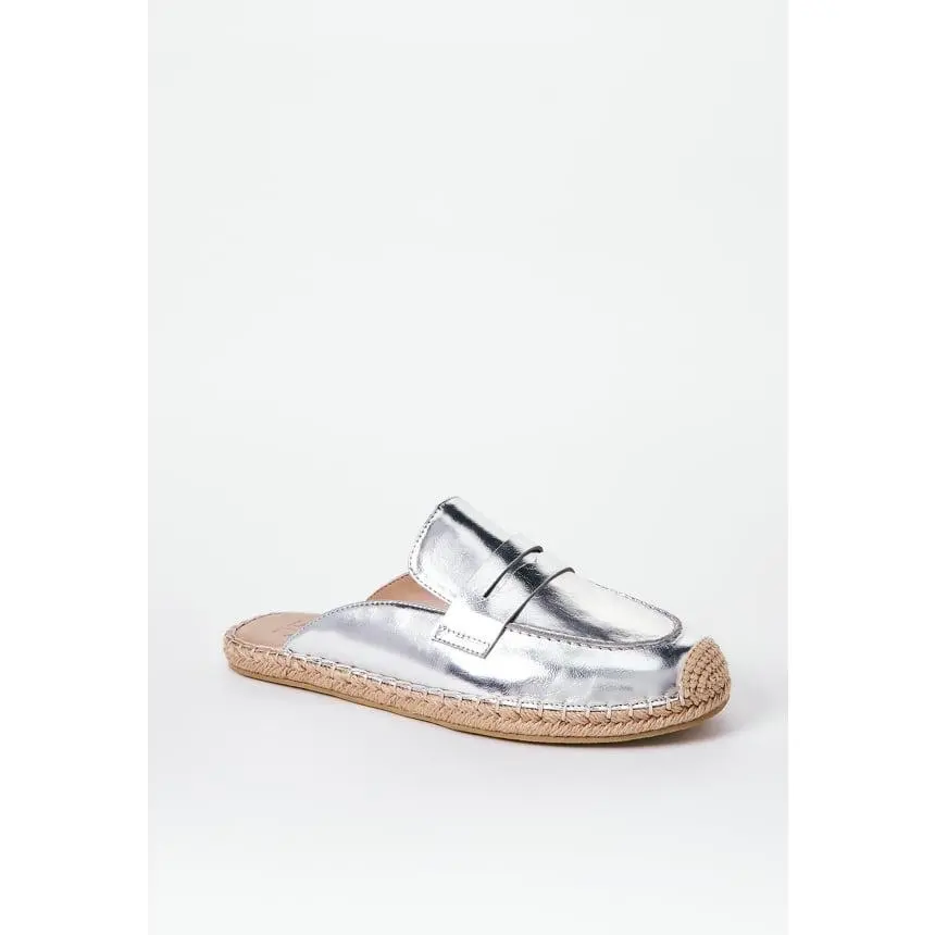 JUST FAB Women's Footwear - Casual Classic Clog Loafers Mules, Espadrille-Inspired Easy Slip-On Walking Shoe for Summer