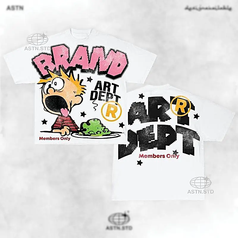 Vintage T shirt Art Dept kids, Trendy tee, Graphic Casual Cotton Short Sleeve T-Shirt Classic Crewneck