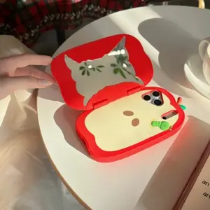 Apple Mirror Caterpillar Silicone Phone Case Casing Shockproof Protective Cover For iPhone 17 16 15 14 13 Pro Max Durable Soft Flexible Case Accessories