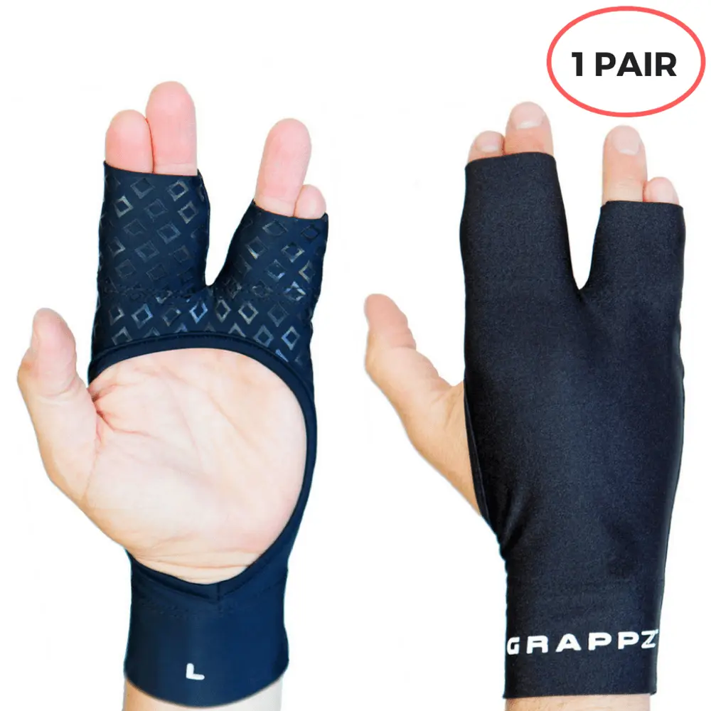 GRAPPZ Finger Support Compression Gloves – Buddy Tape Alternative, Finger Brace & Finger Sleeves for BJJ, Wrestling, Judo, Basketball, Volleyball, All Sports