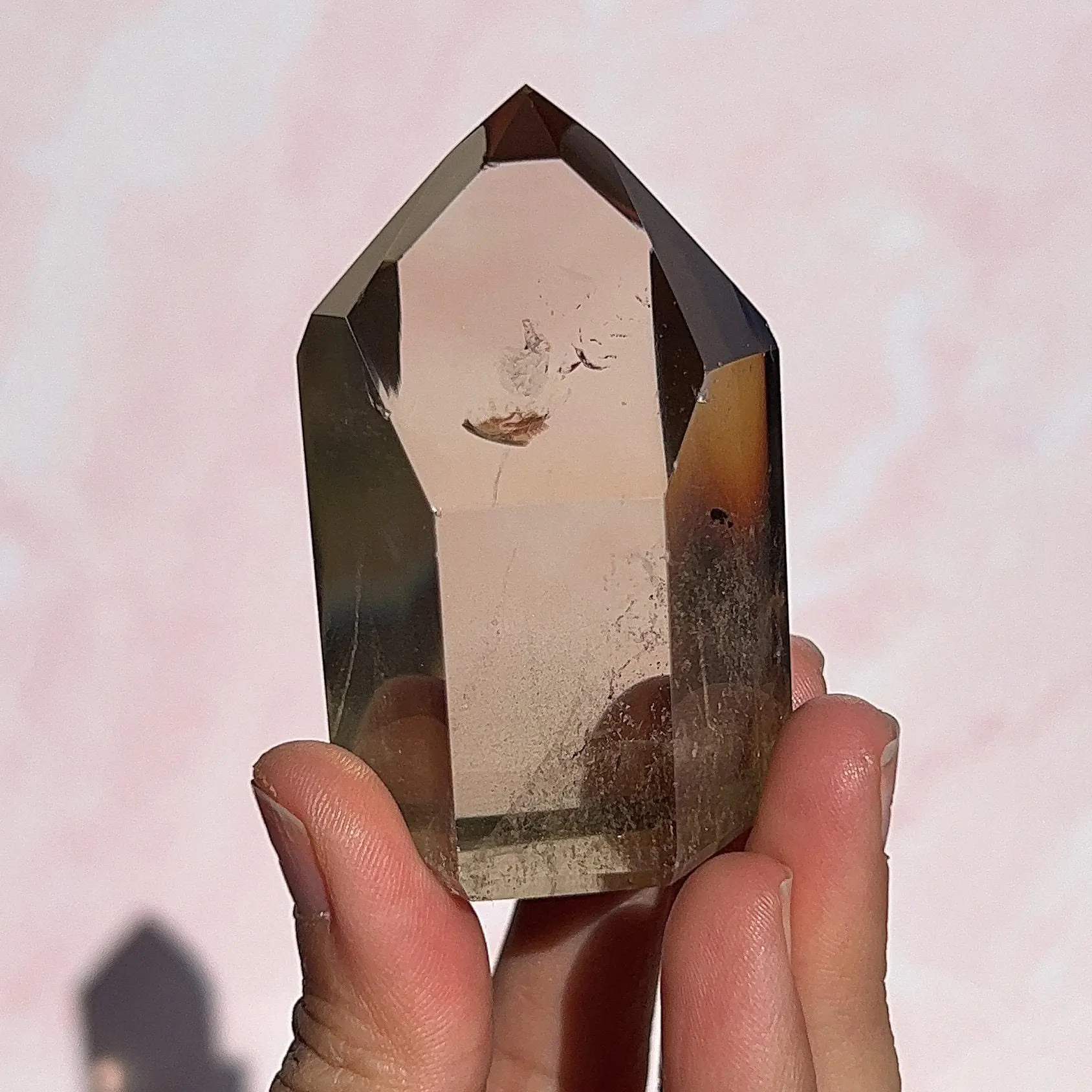 Natural Citrine Tower with Phantoms from Brazil #1B