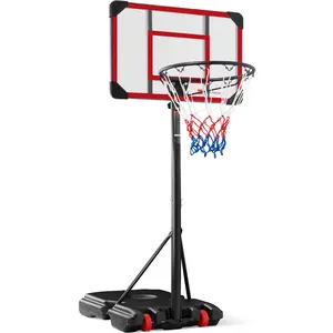 Best Choice Products Kids Height-Adjustable Basketball Hoop, Portable Game w/ 2 Wheels, Square Backboard
