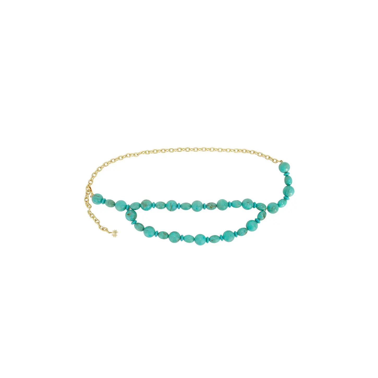 Lele Sadoughi Aventura Chain Belt in Turquoise