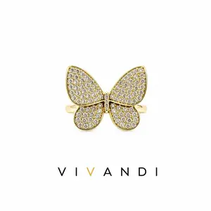 Vivandi Butterfly Crystal Ring