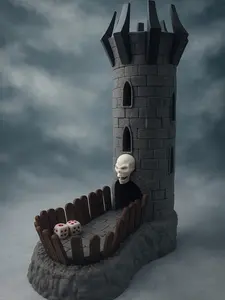 Tower of Doom Dice Tower - Epic Castle Roller for RPG D&D and Tabletop Games with Skull Design