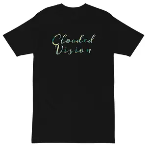 Clouded Vision Premium Heavyweight Cotton Tee - Black, Short Sleeve, Classic Design, Suitable for Men's Casual Outfit