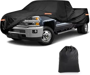 Truck Cover Waterproof All Weather, 10 Layers Outdoor Full Exterior Cover with Rain Sun UV Snowproof Protection with Zipper Cotton, Universal Fits Up to 210 Inch for Automobiles