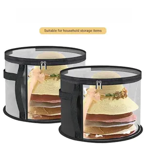 Stackable Hat Storage Bucket, Round Brim Hat Organizer Bag, Beach Hat Holder, Space-Saving Design, Ideal for Caps & Hats