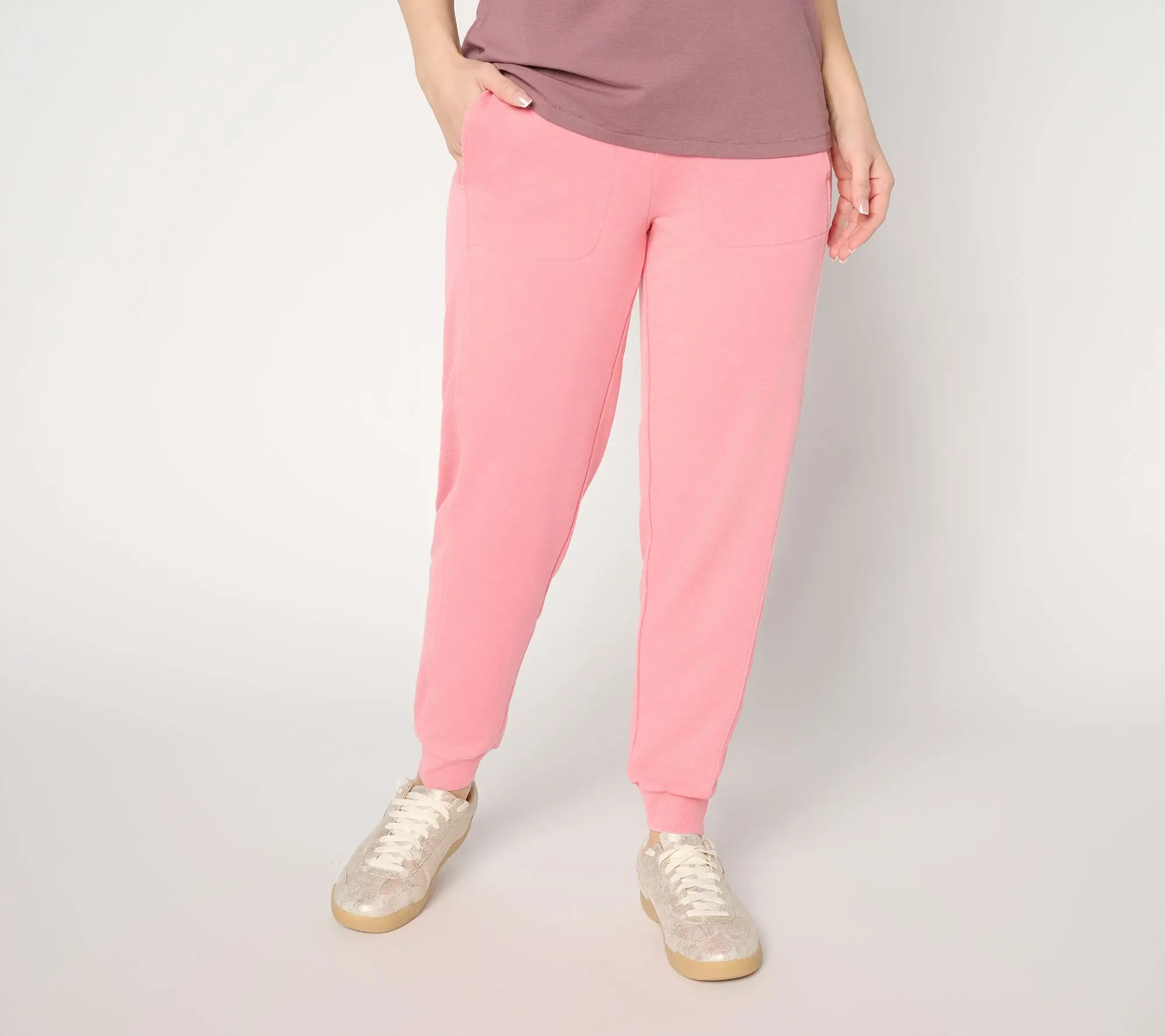 AnyBody Petite Beach Wash Jogger Ankle Pants