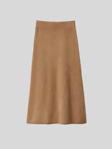 Asta Skirt in Toffee Brushed Cashmere