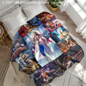 Cody Rhodes Wrestling Champion Pattern Blanket Soft Throw Blanket Cool Bedroom Bedding Blankets Warm Nap Blanket for Home  Office Throw Blanket
