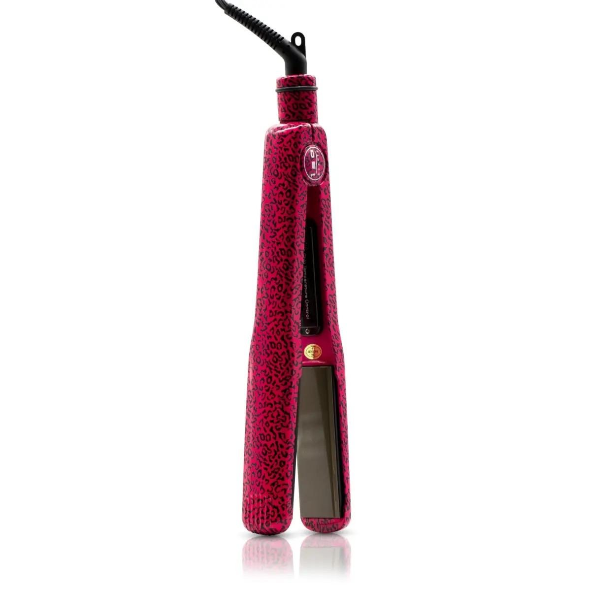 Omega 1.5' TItanium-Plated Hair Straightener - Hot Pink Leopard