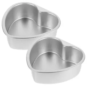 6 Inch Heart Shape Cake Pan: 2Pcs Small Heart Cake Tins Aluminum 6" Non-stick Baking Molds for Mother's Day, Wedding, Party, Birthday, Valentine's Day - with Removable Bottom