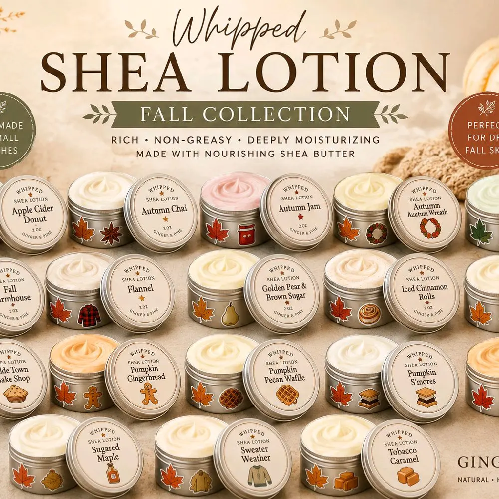 Fall Collection Whipped Shea Butter Lotion | Handmade Seasonal Moisturizer