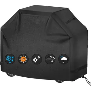 Grill Cover, Cover for Outdoor Grill,BBQ Waterproof & UV Resistant, Gas Convenient Durable Ripstop, Weber, Char Broil, Nexgrill and More Grills 58 Inch Black