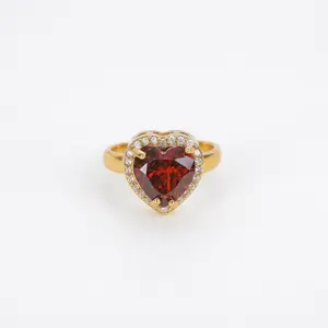 Love's Flame Red Heart Ring