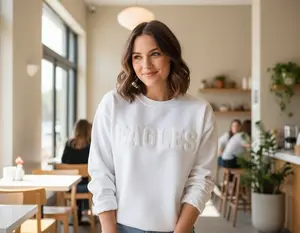 Custom Team Name Sweatshirt, Mascot Sweatshirt, Puff Print, Embossed Print, Gift for Mom, Christmas Gift Idea, School Spirit Sweatshirt