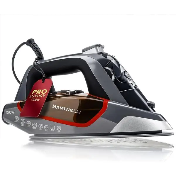 Bartnelli Pro Luxury Steam Iron for Clothes - 1700W Heavy-Duty Commercial Iron with Multi-Layer Ceramic Soleplate, Active Anti-Drip Technology, Smart 3-Way Auto Shut-Off & Precision Tip