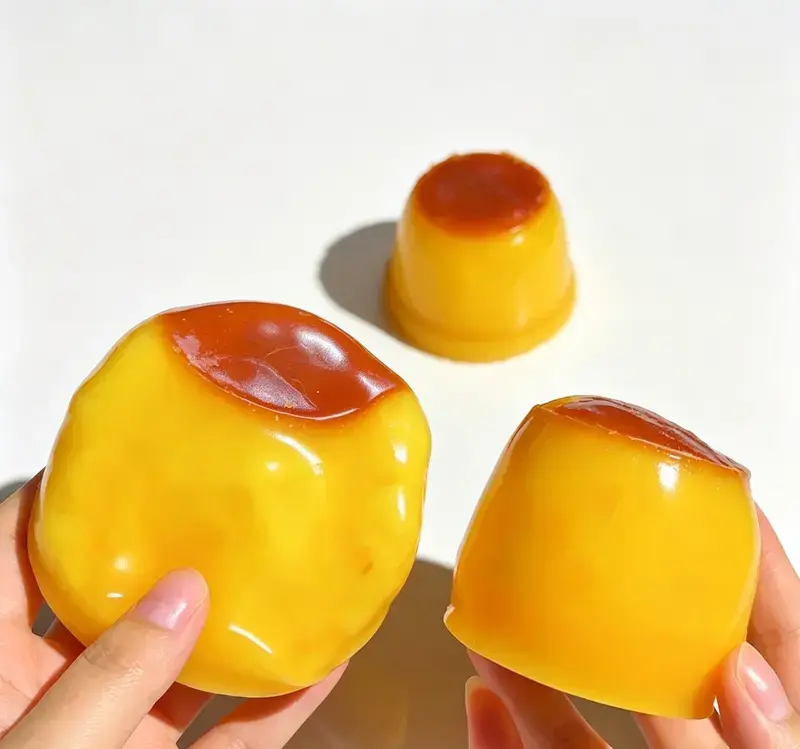 Crunchy Pudding Squishy Stress Ball - Slow Rising Bead Filled Sensory Fidget Toy, Soft Sticky ASMR Squeeze Ball for Adult Stress Relief, Relaxing Desk Toy
