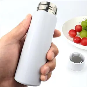 Mini Purse Water Bottles, Cute Small Flask for Kids Lunchbox, Skinny Insulated Stainless Steel Thermos for Handbag with Vacuum Sealing & Double Wall Design(4.4 Oz, White)