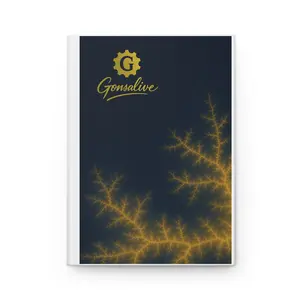 GONSAlive Signature Hardcover Journal • Blue–Gold Fractal Edition • Luxury Matte Notebook (150 Pages)