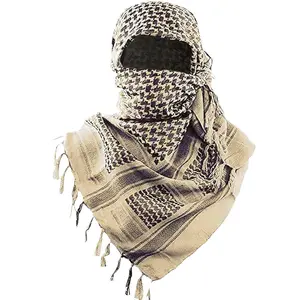 Tactical Military ShemaghScarf for Men and Women, 100% Cotton Keffiyeh Desert Wrap with Fringed Edges, Breathable Outdoor Headwear for Hiking, Camping, Airsoft, and Sun Protection in All Seasons fall hat western wear design style beret green cowboy Turban