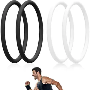 4 Pcs Patellar Tendon Support Strap, Silicone Knee Band Flexible Patella Knee Straps Sport Brace for Running Basketball Men Women Fixed Knees Stabilization (Black and White)