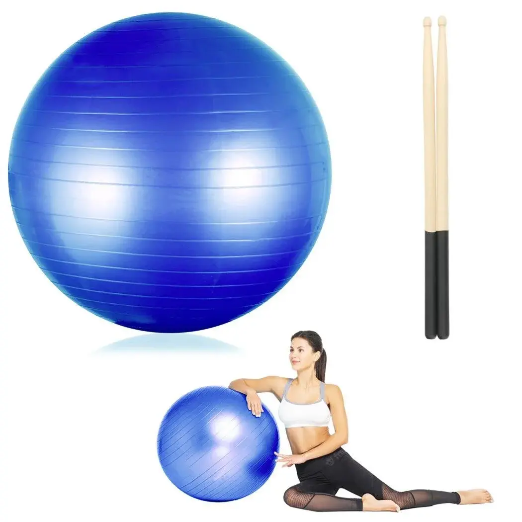 Cardio Drumming Equipment Set, Fitness Balance Ball with Pump & 3.2Oz Sticks, Aerobic Exercise Ball for Workouts, Stability, Pilates, Yoga, Pregnancy Gymnastics Coofit