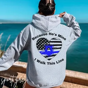 Police Wife Police Girlfriend Sweatshirt Thin Blue Line Shirt Police Officer Sweater Back The Blue Law Enforcement Sweater Wife Gift