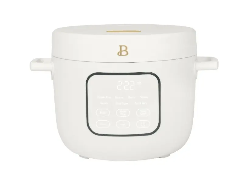 Beautiful 14-Cup Cooked, 6-Cups Uncooked Electric Rice and Grain Cooker, EverGood Ceramic Nonstick Coating, White Icing by Drew Barrymore