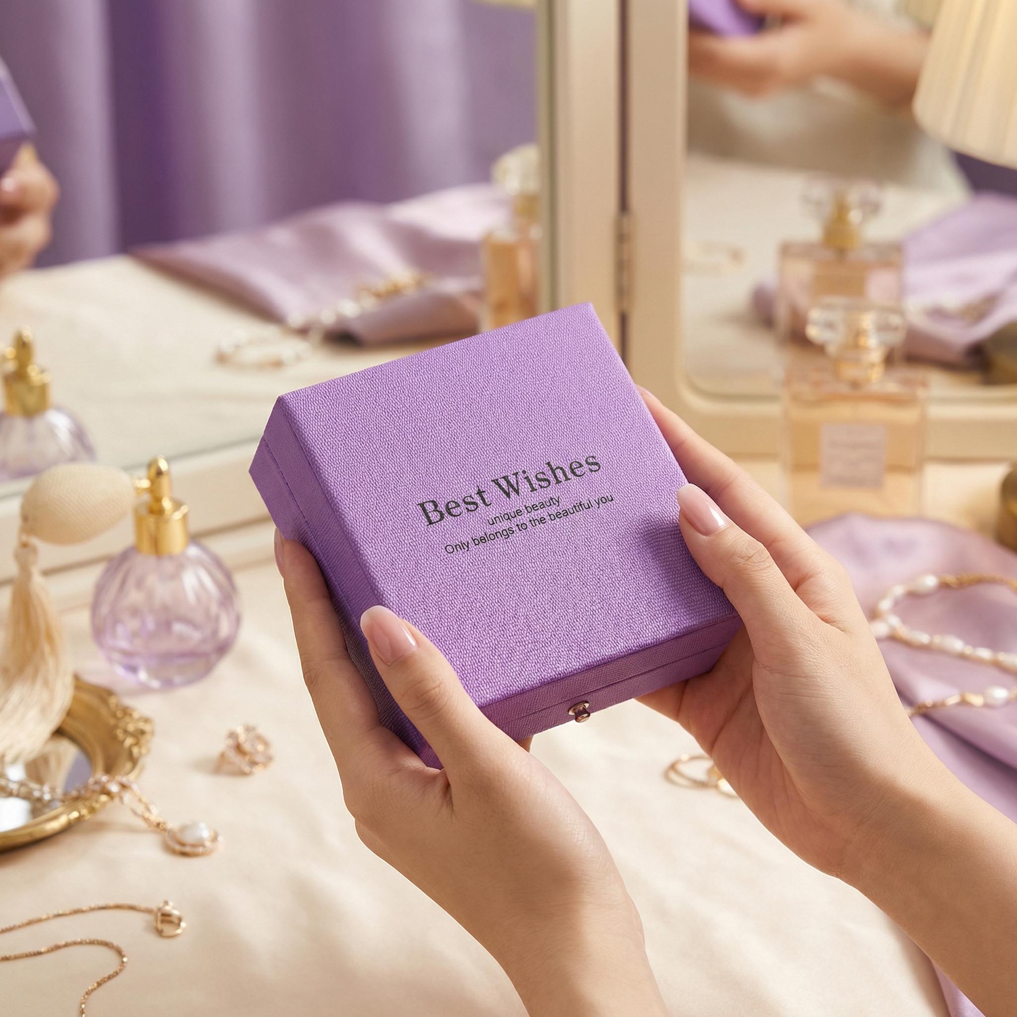 Premium Velvet Jewelry Gift Box with Ribbon | Luxury Packaging Upgrade | Ready-to-Gift Keepsake Box | Valentine‘s Day Present Wrapping