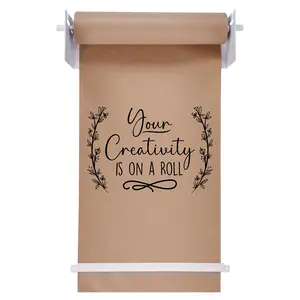 Jumbl Wall Mounted Kraft Paper Dispenser | Hanging Paper Roll with Cutter for Kitchen, DIY Room, Office, Business, & More | Great for to-Do Lists, Menus, Grocery Lists, & Art Projects