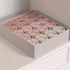 Multi-grid Underwear Organizer, 1 Count Multifunction Drawer Divider, Underwear Socks & Panties & Ties Storage Box for Home Closet, Folding Storage Boxes, Wardrobe Organizer, Collapsible Storage Bin