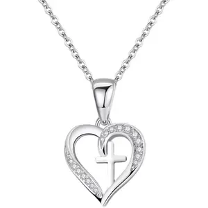 S925 sterling silver cross stitch pendant necklace light luxury niche design high-end birthday gift for women
