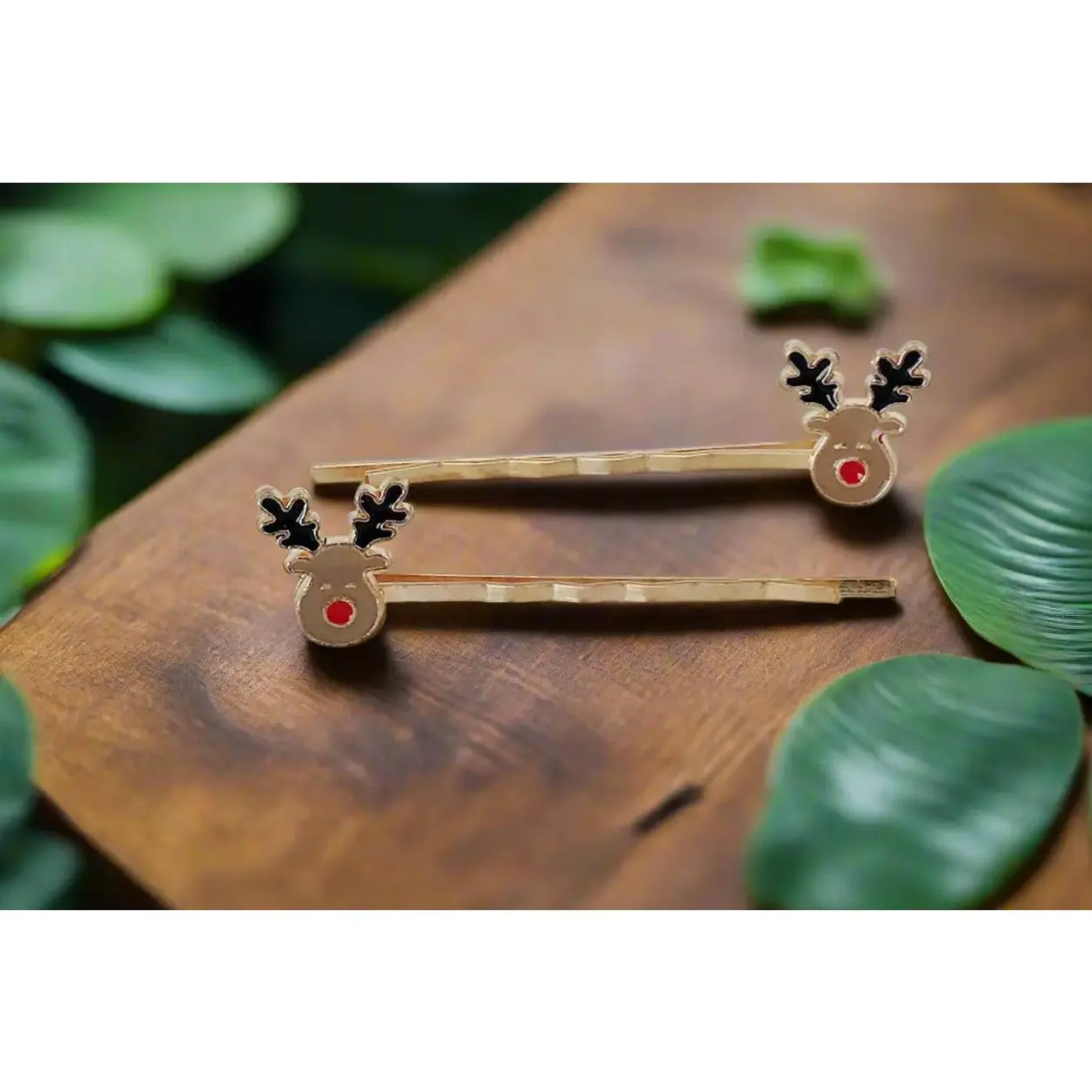 Reindeer Hair Pins - Winter Holiday Christmas Bobby Pins