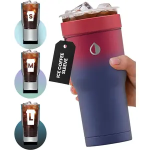 Universal Ice Coffee Sleeve Insulator - Insulated Iced Coffee Holder To Go, Insulated Cup Holder for Starbucks Dunkin Donuts McDonalds, Reusable Coffee Sleeve