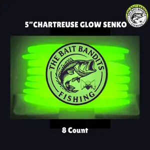 Bionic Glow Chartreuse – 5” (8ct) (Glow in dark fishing lures)