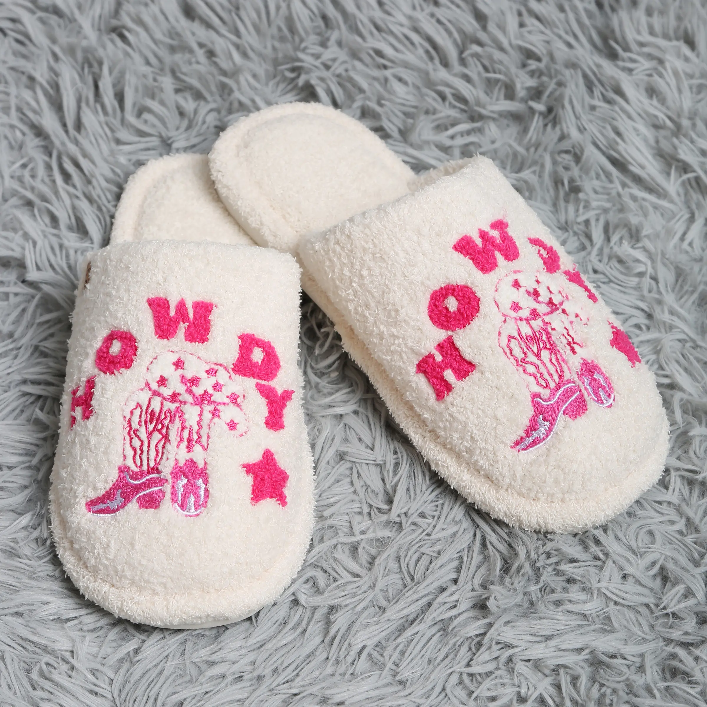ComfyLuxe Western Pattern Embroidered Luxury Soft Slippers