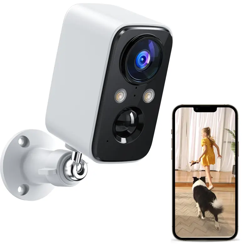 Pan/Tilt Security Camera Indoor Pet Camera w/Motion Detection, 2K, 2-Way Audio, Color Night Vision, Cloud & SD Card Storage