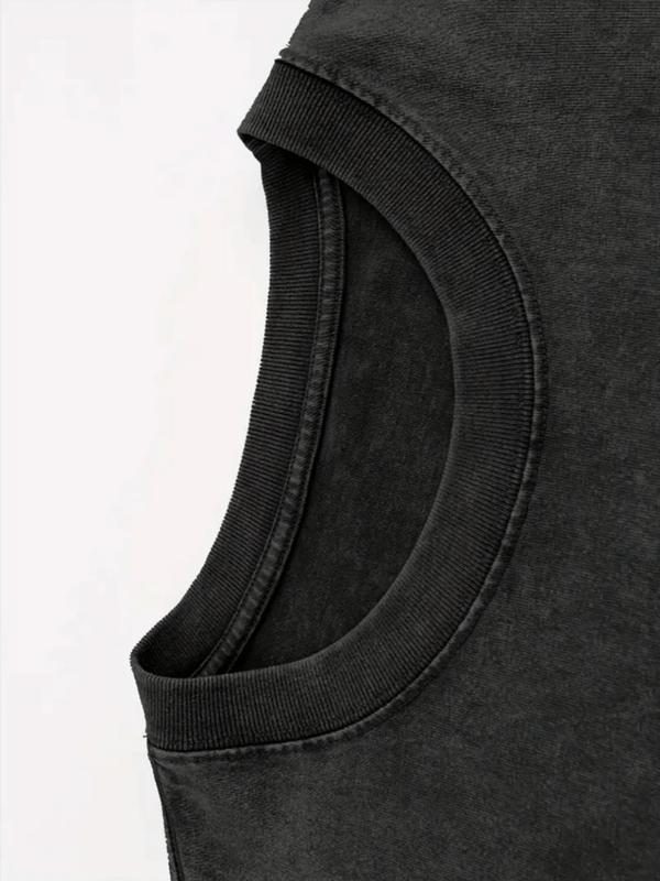 8.11 oz Washed Treaty Oak Revival Retro Elements Graphic T-Shirt | Retro American Street Print Crew Neck Short Sleeve Top for Daily Outings and Casual Gatherings, Loose Fit, All-season, Slight Stretch Fabric