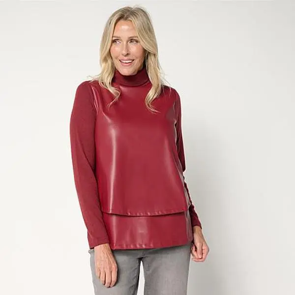 DG2 by Diane Gilman Double Layer Easy Top Turtleneck