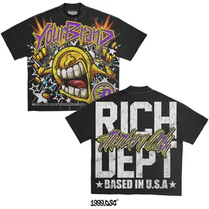 Vintage "Rich Dept" Co-Ord T-Shirt with Boy Graphic for Men, Women, and Children - Classic Fit and Soft Material - Casual