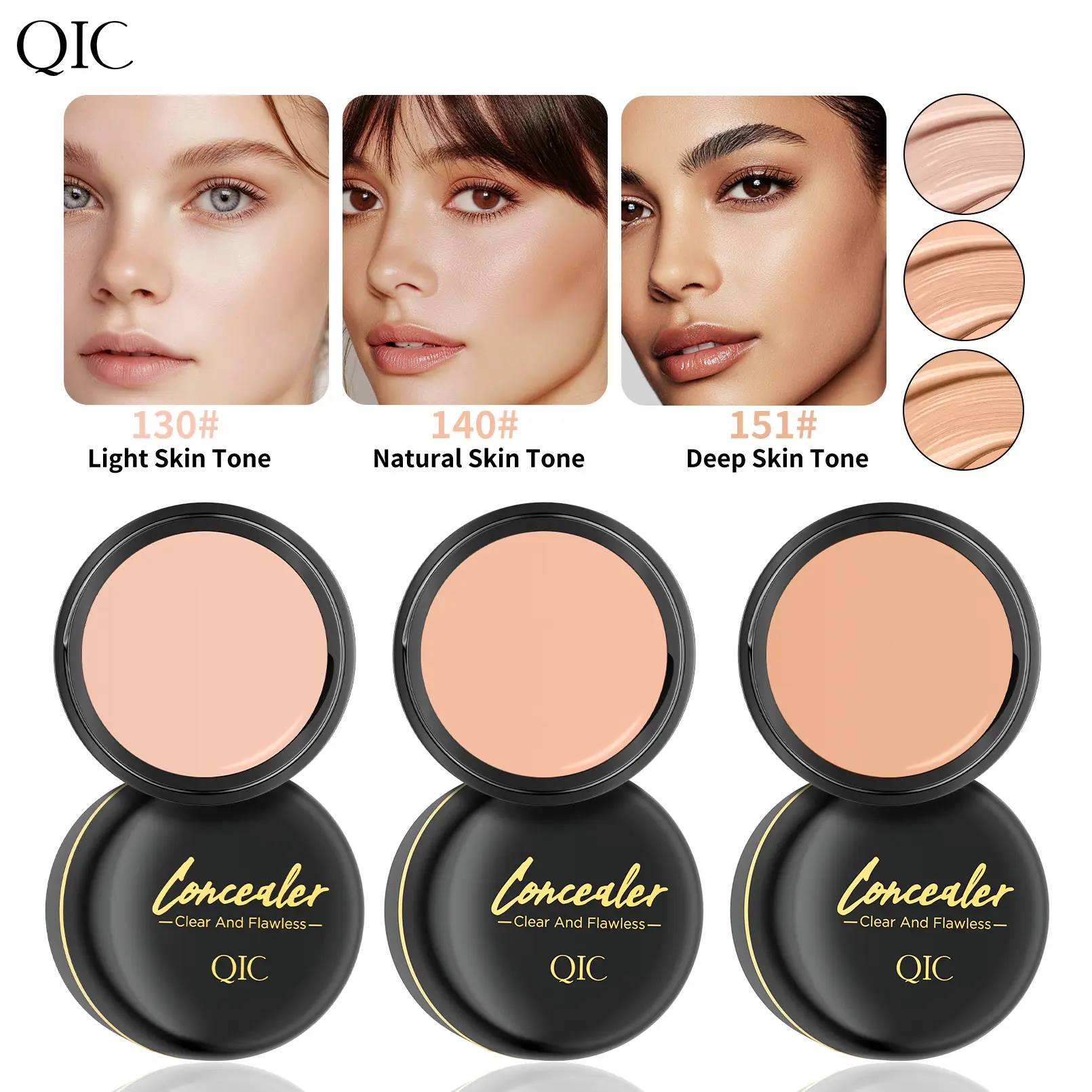 Full Coverage Silky Cream Concealer, Waterproof & Sweat Resistant Formula, Effectively Covers Dark Circles, Facial Redness, Blemishes, Acne Marks, Visible Pores and Skin Spots, Delivers Comfortable Non-Creasing Makeup Finish Foundation
