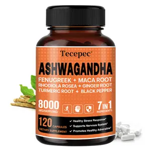 Tecepec Ashwagandha Health Supplement, Supports Emotional Relaxation and Nervous System Health - 120 Capsules