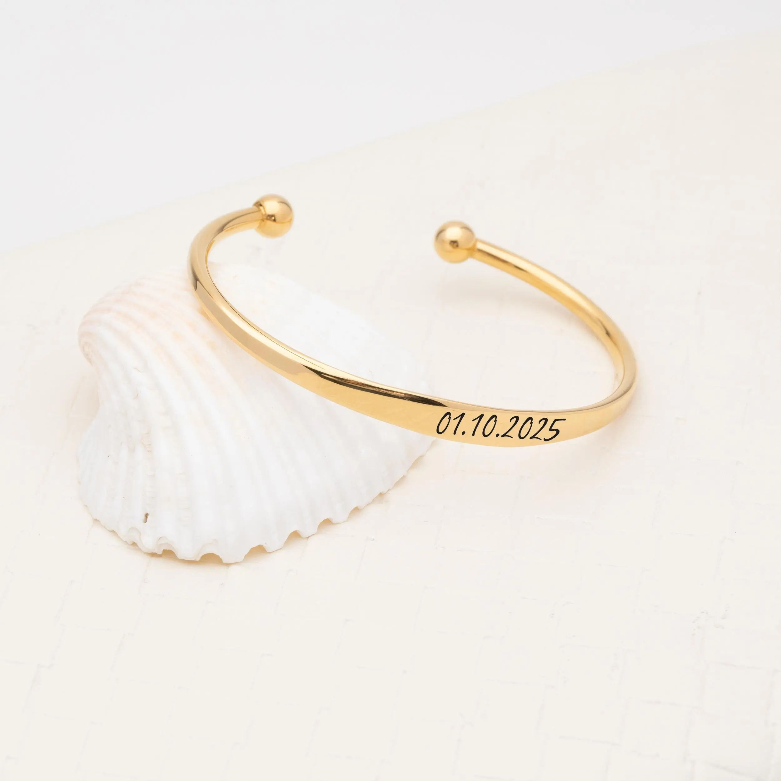Kraftify Custom Engraved Cuff Bracelet for Women, Personalized Name or Message Jewelry, Birthday and Anniversary Gift for a Girlfriend, Wife or Friend, Everyday Jewelry with a Personal Story, A Thoughtful Keepsake to Wear