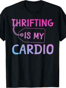 Men' & Women' Funny Thrift Store T-Shirt - Retro Thrifting Graphic Tee with Humorous Thrift Shop Round Neck Casual Shirt Suitable for Year-Round Wear Machine Washable for Thrift Lovers Gift