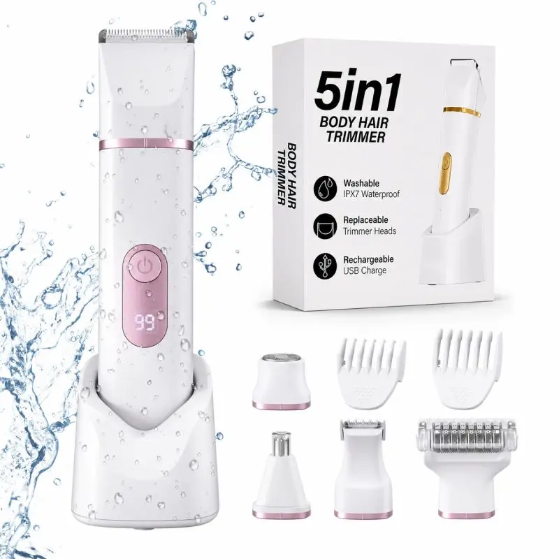 Bikini Trimmer for Women - Painless Electric Razors for Silk Skin,Cordless Body Shaver with Ceramic Blade, Replaceable Lady Razor, IPX7 Waterproof & Easy Cleaning, Birthday Gifts for Women dry hair removal