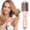LANDOT 2-in-1 High Speed Ionic Hair Dryer Brush & Straightener Set - Ceramic Titanium Tech, 3 Heat/2 Speed, Detangling Brush Attachment Curlers & Straighteners, Cool-Tip Ends, Nylon Bristles, All Types, 100-120V ALCI Plug Hair Tools